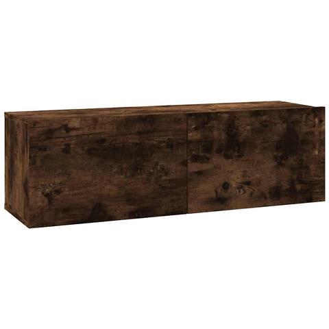 Mobile TV a Parete Rovere Fumo 100x30x30cm Legno Ingegnerizzato - Foto 1