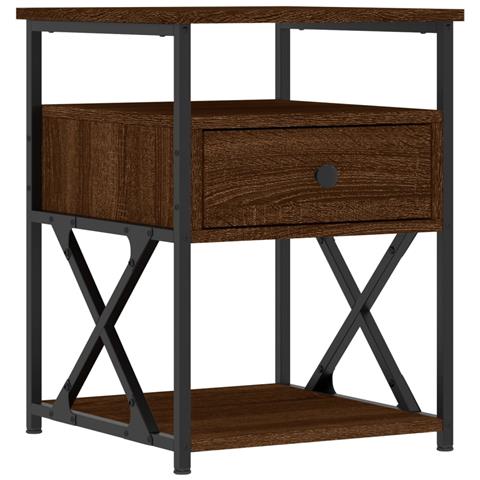 Comodino Rovere Marrone 40x42x55 Cm In Legno Multistrato - Foto 1