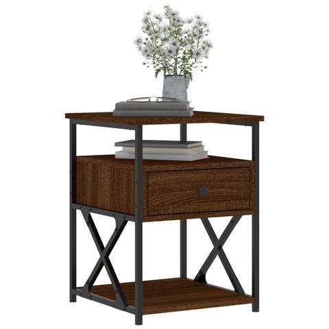 Comodino Rovere Marrone 40x42x55 Cm In Legno Multistrato - Foto 9