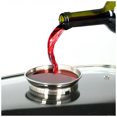 Rostiera Padella In Alluminio Casseruola Con Coperchio E Sistema Aromatizzante - Foto 7