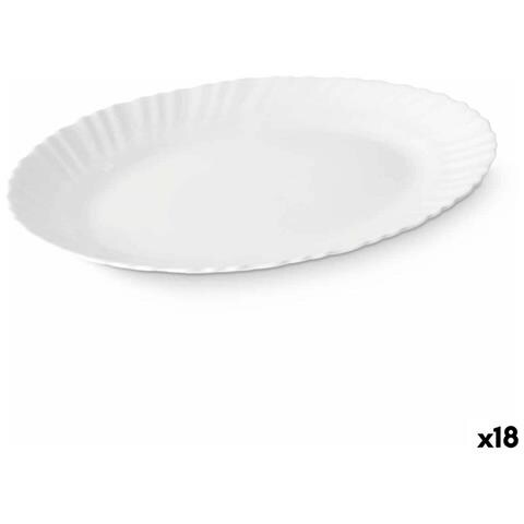 Teglia Da Cucina Bianco Vetro 34 X 2,5 X 25 Cm (18 Unità) - Foto 1