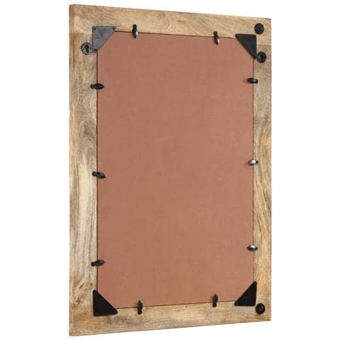 Specchio Da Bagno 50x70x2,5 Cm Legno Massello Di Mango E Vetro - Foto 3