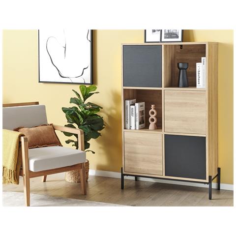 Libreria Legno Chiaro E Grigio Moines - Foto 1