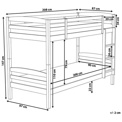 Letto A Castello Legno Scuro 90 X 200 Cm Regat - Foto 8