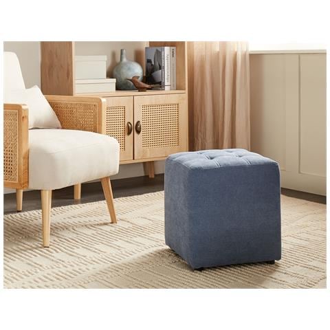Pouf Kansas Tessuto Blu - Foto 1