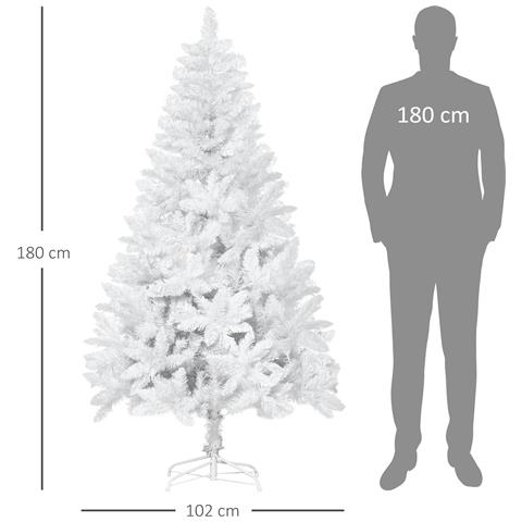 Albero Di Natale Bianco Con 550 Rami In Pvc Per Uso Interno, Ø102 X 180cm - Foto 2