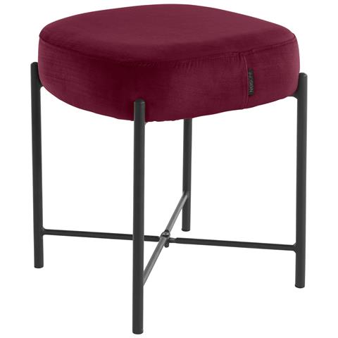 Berry Sgabello In Velluto Bordeaux - Foto 1