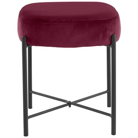 Berry Sgabello In Velluto Bordeaux - Foto 2