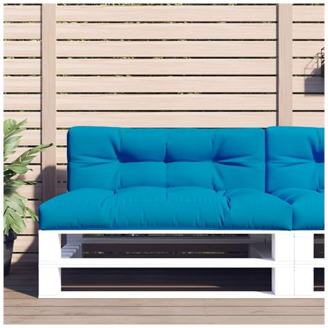 Cuscino Per Pallet Blu Chiaro 120x40x12 Cm In Tessuto - Foto 1