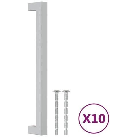 Maniglie Per Mobili 10 Pz Argento 192 Mm In Acciaio Inox - Foto 2