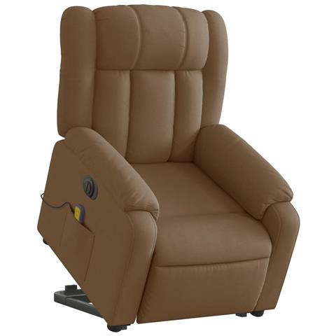 Poltrona Alzapersona Massaggiante Elettrica Marrone Tessuto - Foto 3
