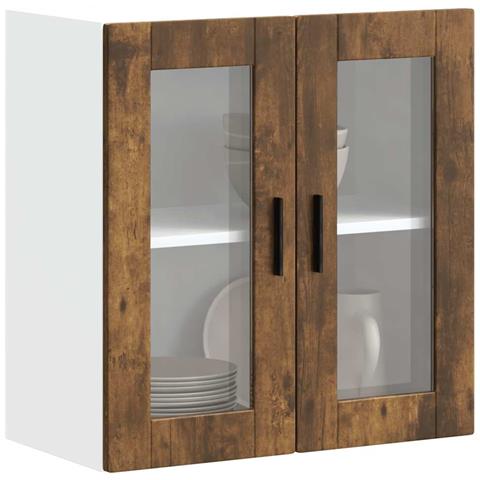 Pensile Da Cucina Con Porta In Vetro Porto Rovere Fumo - Foto 1