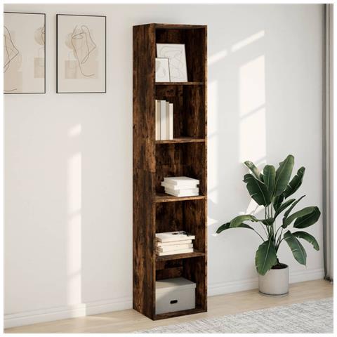 Libreria Rovere Fumo 40x30x189 Cm In Legno Multistrato - Foto 3