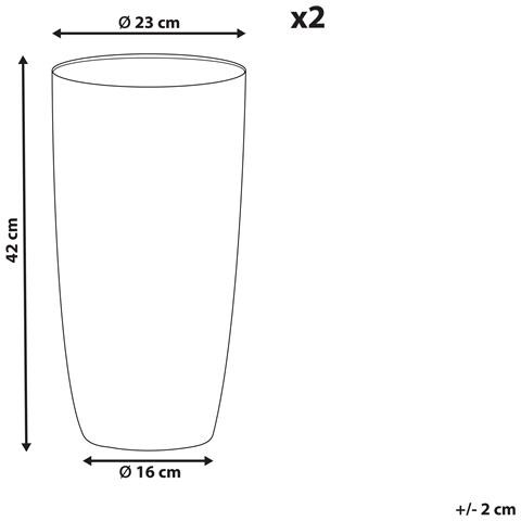 Set Di 2 Vasi Per Piante Abdera 23 Cm Grigio - Foto 8