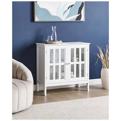 Credenza Espositiva In Vetro Miram 80 Cm Bianco - Foto 1