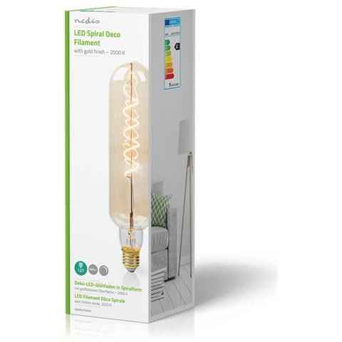 Lampadina A Spirale Led E27 8,5w 600lm 2000k Dimmerabile Formato T65, Oro - Foto 2