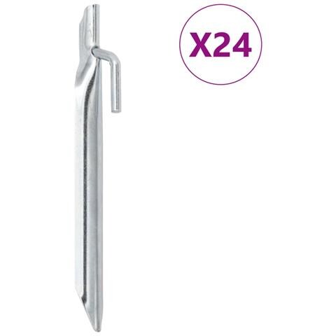 Picchetti Tenda 24pz a Forma di V 17 cm Ø20 mm Acciaio Zincato - Foto 1