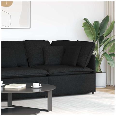 Modulo Angolare Divano Modulare con Cuscini Nero 100 cm - Foto 2