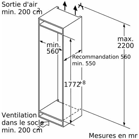 Frigorifero Combinato Da Incasso Da 260 Litri Con Pantografo - Ki86nsdb0 - Foto 7