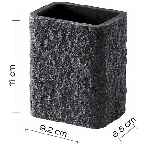 Portaspazzolini D’appoggio In Resina E Sabbia Ar98 Serie Aries Antracite - Foto 2