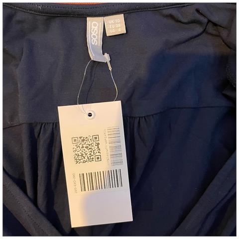 Abito Al Ginocchio Comodo A Manica Corta Blu Navy 38 - Foto 2