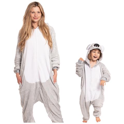 Pigiama Per Bambini Kigurumi Onesie Costume Koala Grigio 135-145 Cm - Foto 6