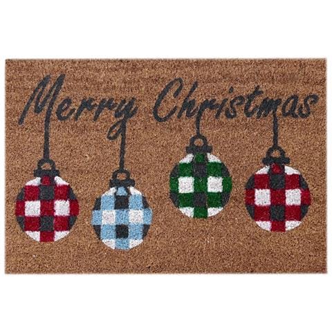 Zerbino Natale Cocco Ingresso Casa Esterno Antiscivolo Natalizio Fortuna Palline - Foto 2