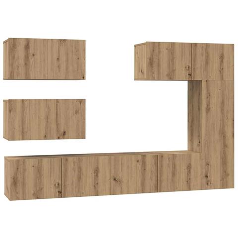 Set mobile TV 6 pcs rovere artigianale 30.5 x 30 x 90 cm - Foto 1