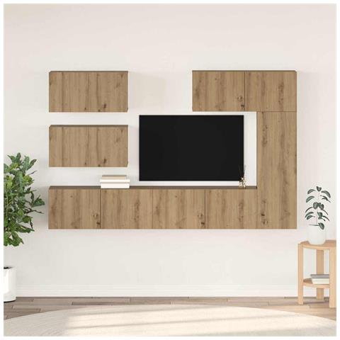 Set mobile TV 6 pcs rovere artigianale 30.5 x 30 x 90 cm - Foto 2