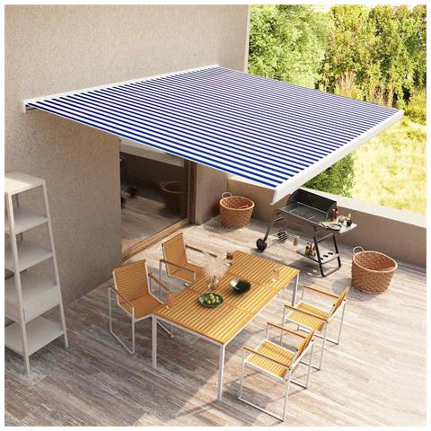 Lusso Casadino -  Tenda A Cassonetto Motorizzata 400x300 Cm Blu E Bianco - Foto 7