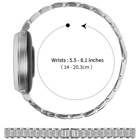 Elegante Cinturino In Acciaio Inossidabile Argentato Con Diamanti Compatibile Con Garmin Lily 2 - Foto 2