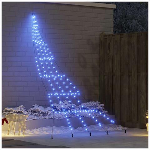 Albero di Natale LED con picchetti per il terreno Blu 300 cm - Foto 2