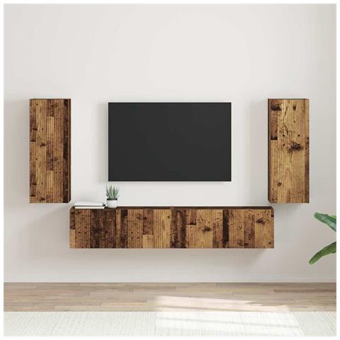 Mobile TV da parete 2 pcs Legno vecchio 30 x 31 x 80 cm - Foto 2