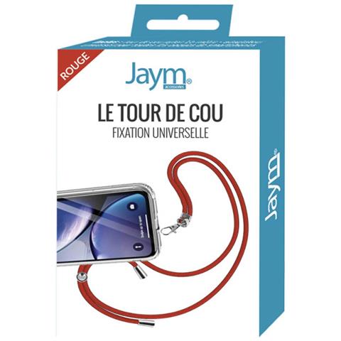 Collarino Da 150 Cm Per Smartphone In Nylon Con Fissaggio Universale, Rosso - Foto 2