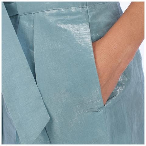 Pantaloncini Plissettati A Vita Alta Da Donna 5np41t - Foto 2