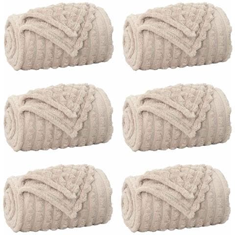 Coperte da Pile 6 pcs Beige 150 x 130 cm Panno - Foto 1