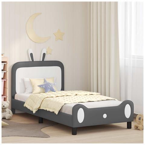 Struttura letto bambini con testata Grigio Chiaro 80 x 200 cm - Foto 2