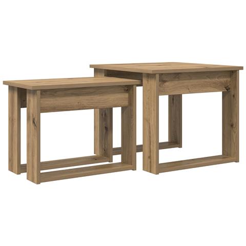 Set di Tavolini da Caffè 2 pcs Rovere artigianale - Foto 1