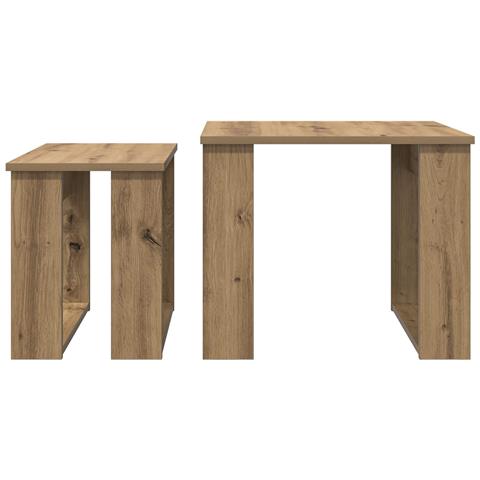 Set di Tavolini da Caffè 2 pcs Rovere artigianale - Foto 9