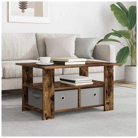 Tavolino da salotto con cassetto Rovere fumé 77 x 55 x 42 cm - Foto 2