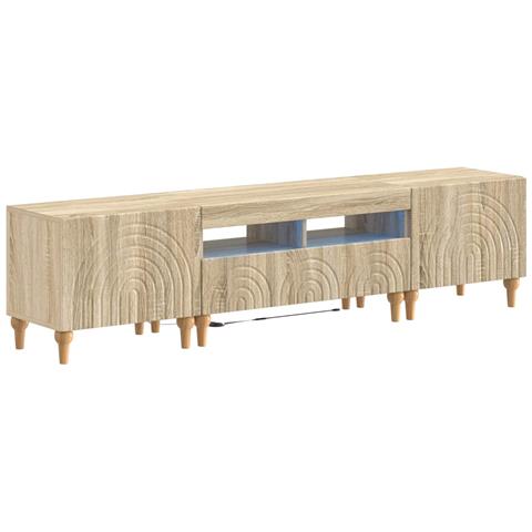 Mobile TV LED a 3 pezzi Rovere Sonoma Legno ingegnerizzato - Foto 1