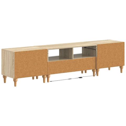 Mobile TV LED a 3 pezzi Rovere Sonoma Legno ingegnerizzato - Foto 9