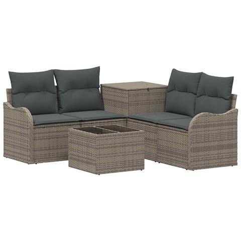 Set di divani 6 pz Grigio e Grigio Scuro - Foto 1
