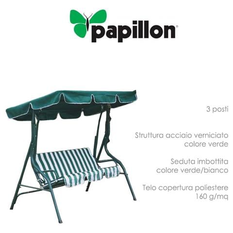 Dondolo da Giardino 3 Posti in Acciaio Verniciato Verde - Modello Amantea - Foto 1