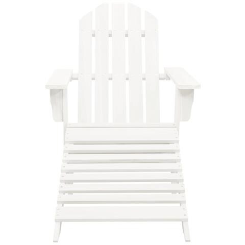 Sedia da Giardino con Poggiagambe in Legno Bianco - Foto 9