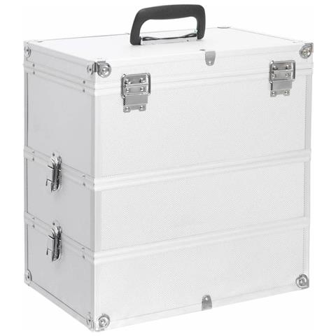 Valigia per Cosmetici 37x24x40 cm Argento in Alluminio - Foto 1