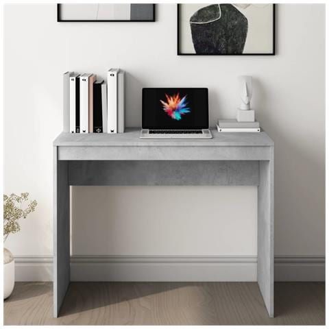 Scrivania Grigio Cemento 90x40x72 cm in Legno Multistrato - Foto 2