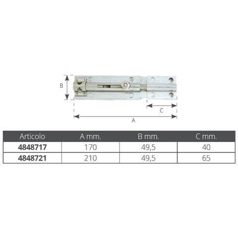 Catenaccio Inox Con Portalucchetto Catenaccio Inox Portal. mm. 170 - Foto 2