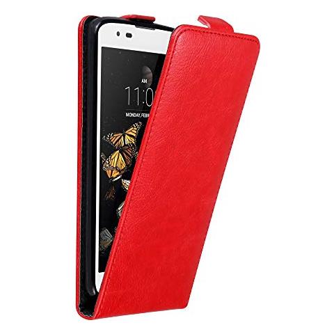Custodia Compatibile Con Lg K8 2016 In Rosso Mela - Coperchio Protettivo In Design Flip Con Chiusura Magnetica - Foto 1