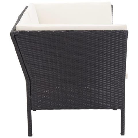 Set Divani Da Giardino 6 Pz Con Cuscini In Polyrattan Nero - Foto 2